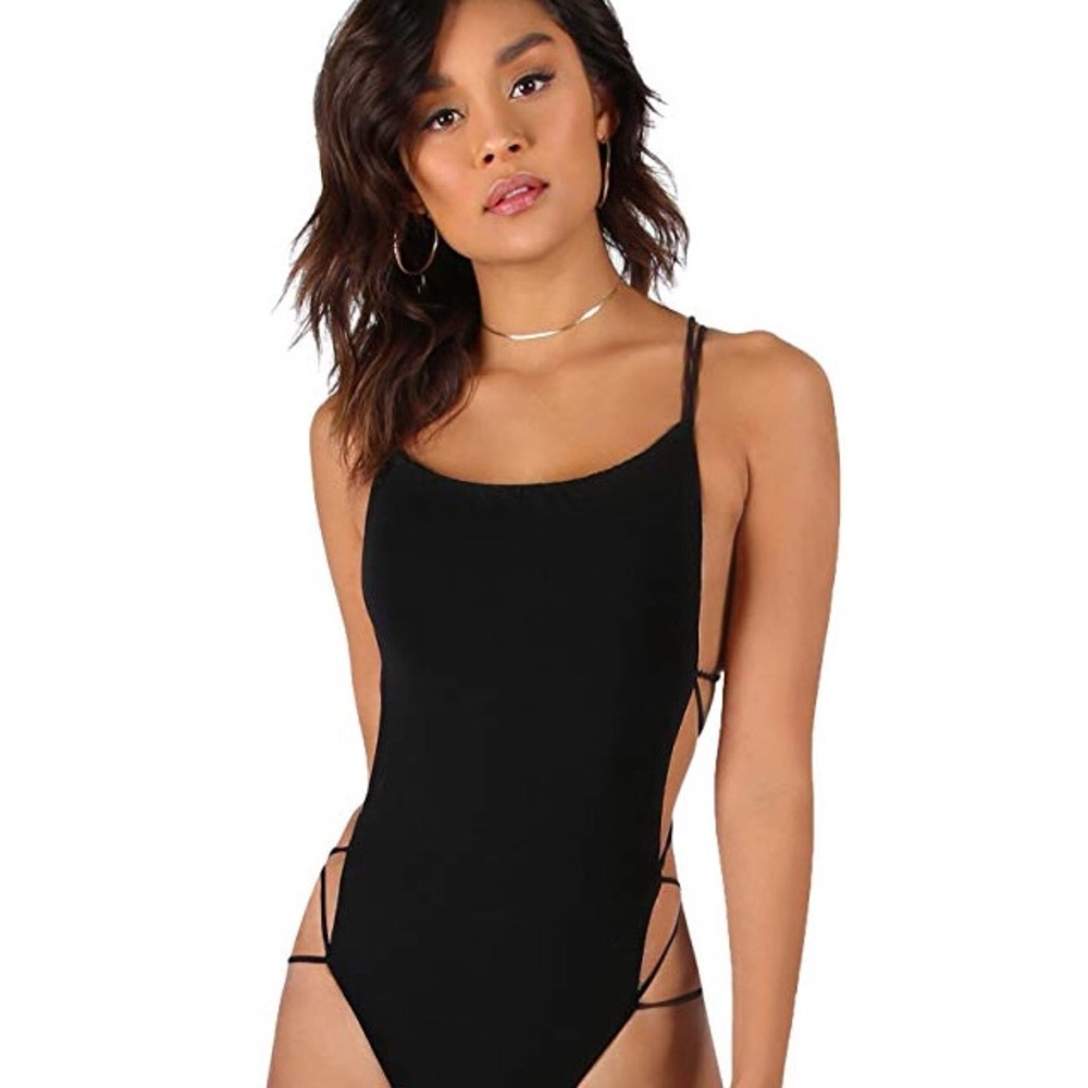 Strappy backless bodysuit